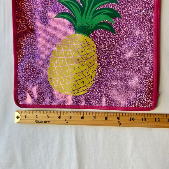 2 Flamingo Pineapple Tote Bags Shopper Reusable Shopping Bag Beach Tropical - Picture 11 of 13